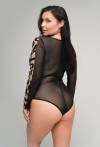 Body 024 Black – eleganckie body z tiulu i weluru