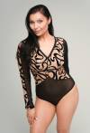 Body 024 Black – eleganckie body z tiulu i weluru