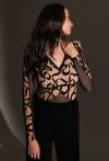 Body 024 Black – eleganckie body z tiulu i weluru