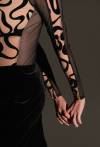 Body 024 Black – eleganckie body z tiulu i weluru