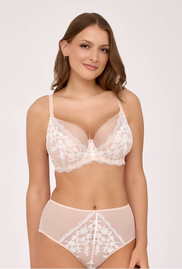 Biustonosz AV 2247 Nude Pink – kwiatowa koronka, perfekcyjne podtrzymanie