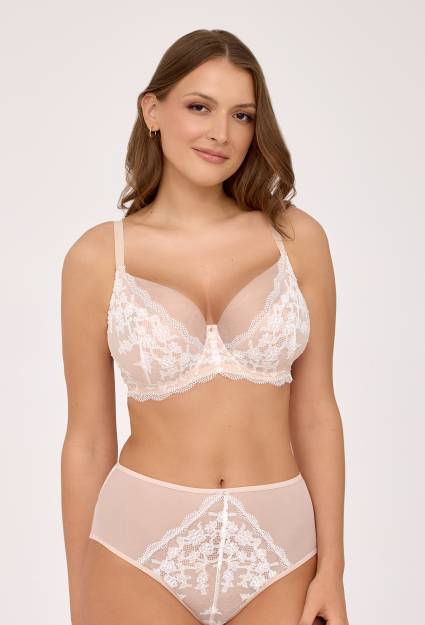 Biustonosz AV 2247 Nude Pink – kwiatowa koronka, perfekcyjne podtrzymanie