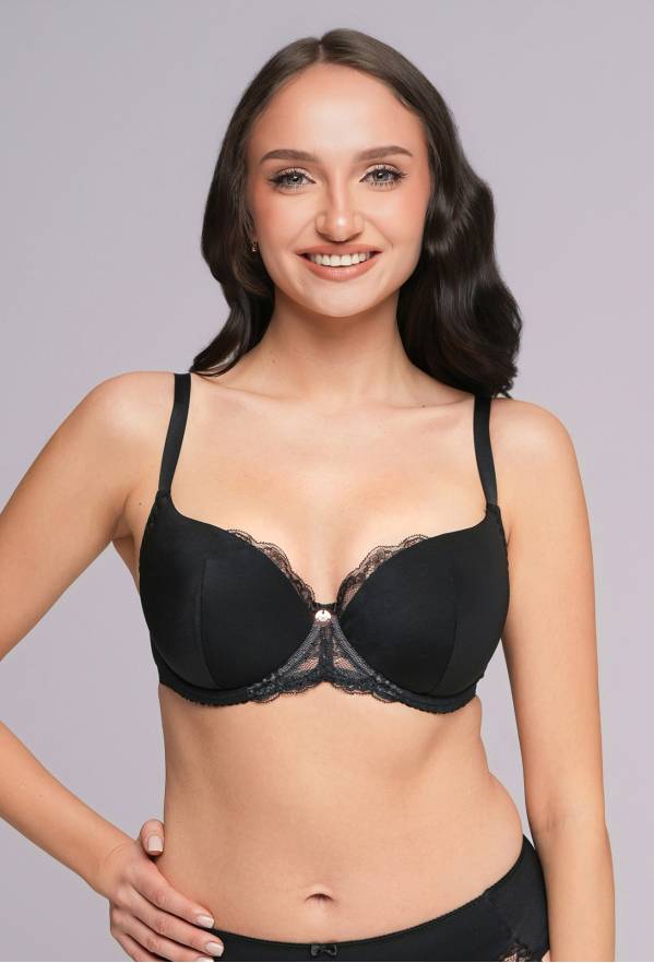 AV 2256 Half Cup Black Bra