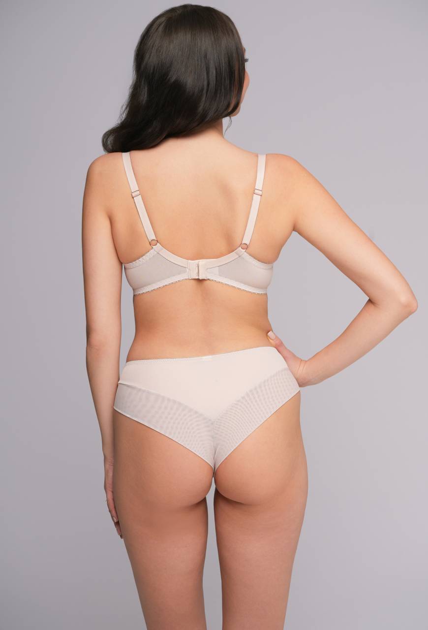 Biustonosz AV 2256 Beige – elegancki biustonosz half cup z koronką