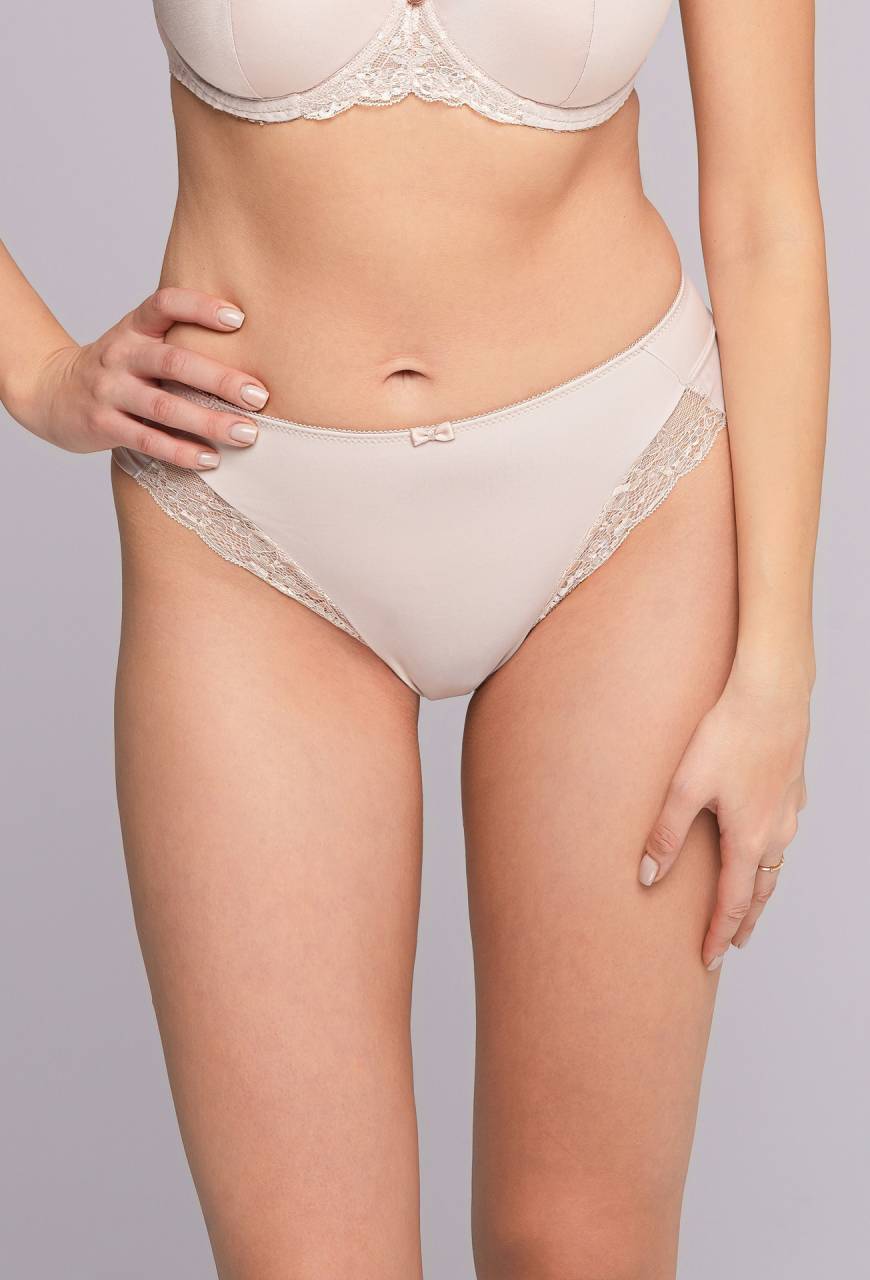 Figi AV 2256 Beige - komfort i wygoda z dodatkiem koronki